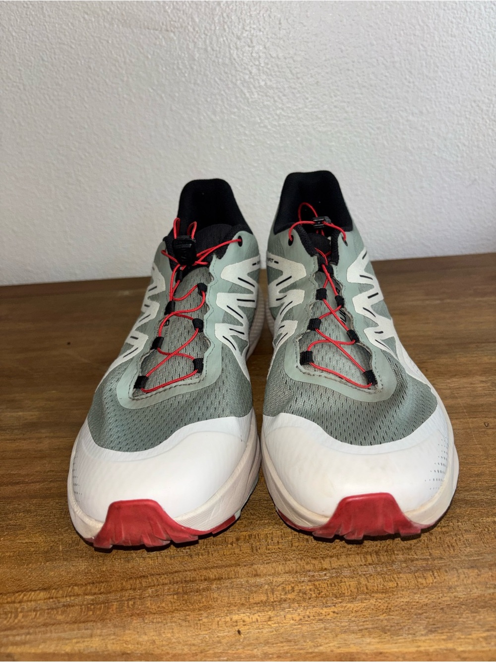 Men's sz 14 M Salomon Pulsar Trail 472103 Running Shoes Green Lace-Up Sneakers